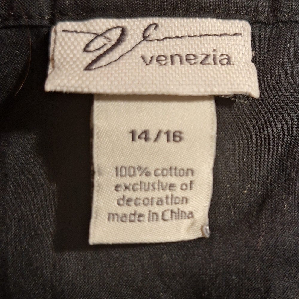 Venezia Black and Cream Floral Tunic top 14/16 *A1 - Picture 6 of 6